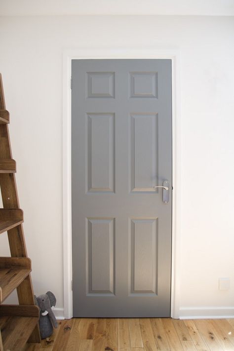 White Walls And Grey Doors, White Wall And Door Color Combination, Door And Wall Colour Combination, Door Colours Ideas Paint Colors, Indoor Door Colors, Feature Wall Paint, Asian Paints Colour Shades, Interior Door Color, Family Photos Wall Decor