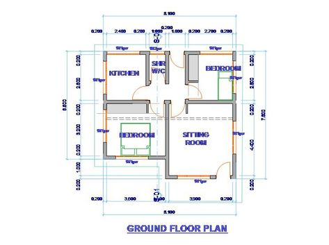 House 2 Bedroom, House Building Plans, Smart House Plans, Staff Design, Residential Building Plan, Four Bedroom House Plans, Unique House Plans, Bungalow Floor Plans, Building House Plans Designs