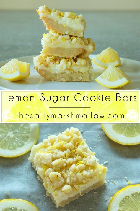 Sugar Cookies Recipe Easy, Lemon Cheesecake Filling, Lemon Sugar Cookies Recipe, Lemon Sugar Cookie, Easy Lemon Bars, Lemon Bars Easy, Cookie Crumble, Sugar Cookie Crust, Lemon Sugar Cookies