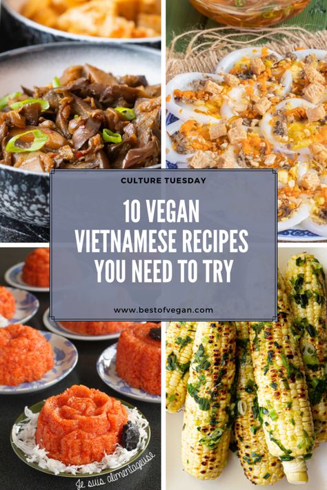 Learn more about the signature dishes of Vietnamese cuisine in the new Culture Tuesday column and get 10 delicious vegan Vietnamese recipes here.#bestofvegan#veganvietnameserecipes#veganasiancuisine#veganvietnamese#veganvietnamesecuisine Vegan Vietnamese Food, Vietnamese Recipes Vegetarian, Vegetarian Vietnamese Recipes, Vietnamese Vegetarian Recipes, Vegan Vietnamese Recipes, Vietnamese Food Recipes, Vegan Vietnamese, Easy Vietnamese Recipes, Continental Food