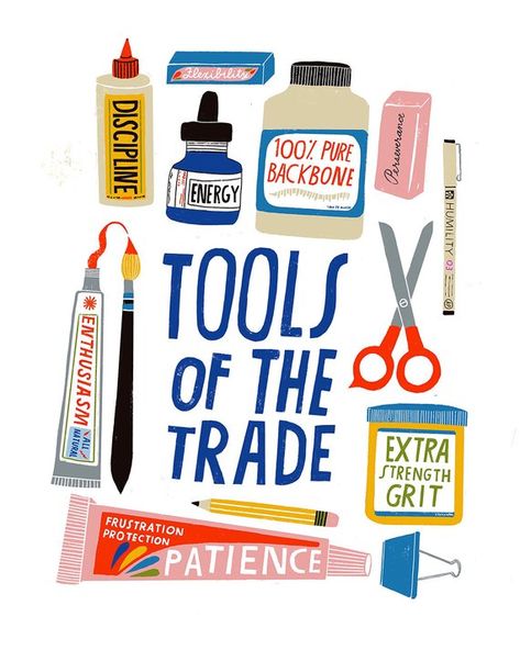 “Tools of the Trade” an archival print of original artwork by Lisa Congdon.11”x14” All of Lisa's archival art prints are embossed with our studio insignia for authenticity. Fully acid-free and archival, all works are printed in her Portland studio on fade resistant smooth paper (47 lb. basis weight and 9.7 mil thickness). Packaged in a cello sleeve with a chipboard backing.***please note: if you would like Lisa to add her signature & date your print please make a note in your order. \\\\\\\\\\\\ Lisa Congdon, Nature Art Prints, Etsy Art Prints, Up Book, Arte Inspo, Art And Illustration, Etsy Art, Art Classroom, Design Graphique