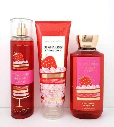 Strawberry Poke Cake Bath And Body Works, Bath And Body Works Lotion Collection, Strawberry Shortcake Bath And Body Works, Strawberry Pound Cake Bath And Bodyworks, Best Bath And Body Works Scents, Strawberry Pound Cake, Bath N Body Works, Pound Cake With Strawberries, Bath And Body Work