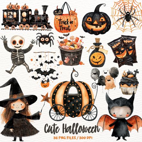 Halloween Digital Products, Ghost Halloween Party, Witch Jack O Lantern, Cute Halloween Clipart, Lantern Ghost, Halloween Clip Art, Spooky Png, Halloween Witch Decorations, Halloween Clips