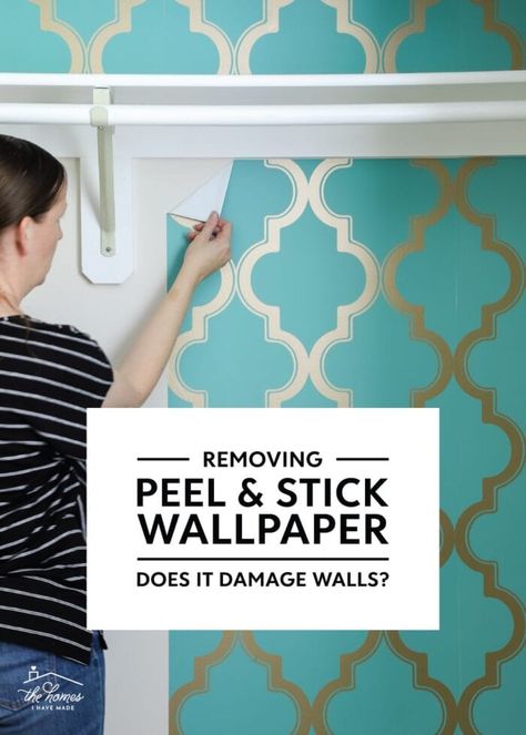 As a rental decorating guru, one of the most common questions I get: Does Peel and Stick Wallpaper Damage Walls? I'm sharing everything we've learned about removing wallpaper from our walls, including video demos and how to fix problems that do occur! Removing Wallpaper, Renter Friendly Decorating, Stick Projects, Cheap Wallpaper, Studio Apt, Apt Ideas, Flat Paint, Drawing Wallpaper, Peeling Paint