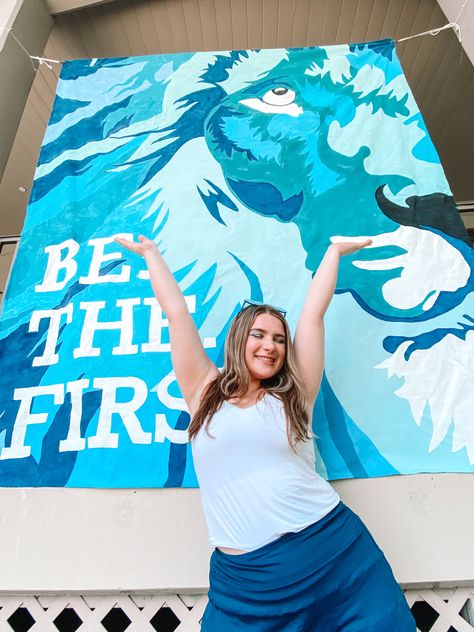 Alpha Delta Pi sorority banner #sorority #sororitybanner #adpi #rush #banner Philanthropy Banner, Sorority Banner Ideas, Paddy Murphy, Here Comes The Boom, Sorority Row, Alpha Delta Pi Sorority, Sorority Banner, Rush Week, Paint Inspo