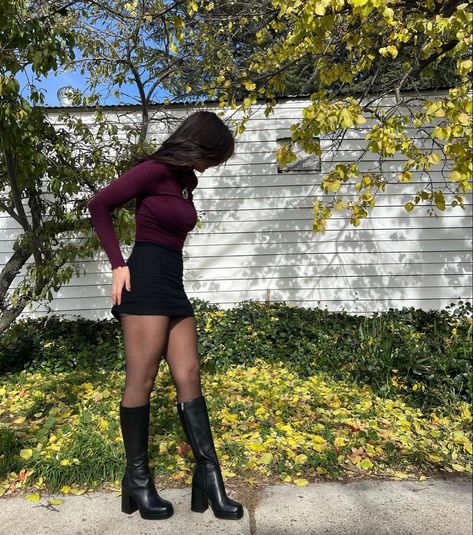 Normal Fashion, Cute Thanksgiving Outfits, Thanksgiving Outfit Ideas, What To Wear Fall, Black Kitten Heels, Thanksgiving Outfits, Fall Events, Day Outfits, Miniskirt Outfits