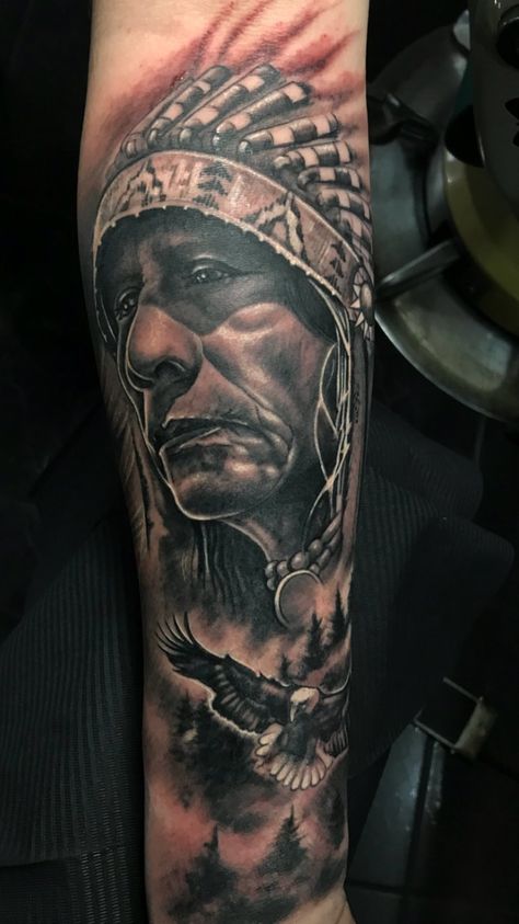 Native American Warrior Tattoos For Men, Warrior Tattoos For Men, Native American Warrior Tattoos, Indian Tattoos, Hunter Tattoo, Brother Tattoos, Native American Tattoo, American Indian Tattoos, Native American Warrior