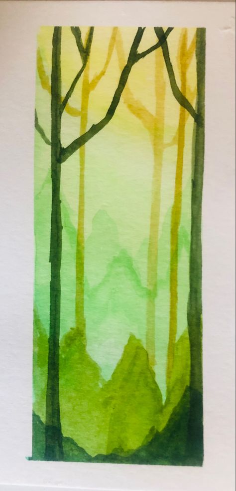 Watercolor painting of a forest easy tutorial #watercolor #watercolorpainting #aesthetic #art #tutorial #watercolortutorial Forest Painting Aesthetic, Painting Aesthetic Easy, Painting Aesthetic, Forest Painting, Watercolour Tutorials, Art Tutorial, Easy Tutorial, Aesthetic Art, Watercolor Painting