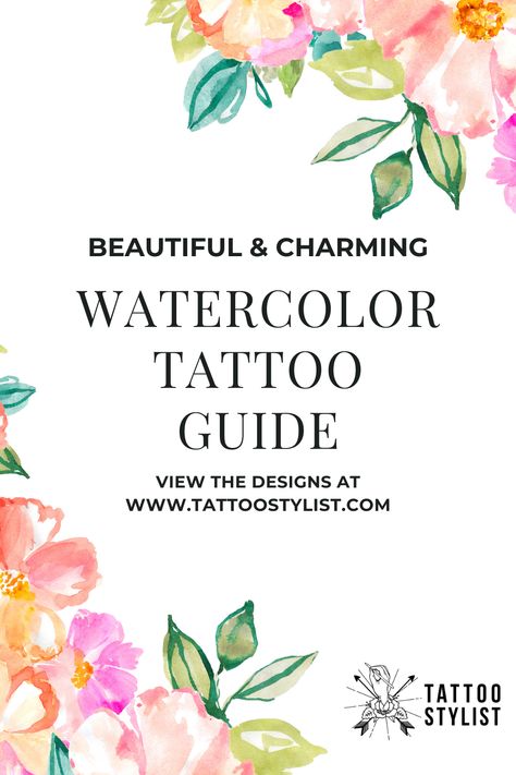 Color Wash Tattoo, Fineline Watercolor Tattoo, Delicate Watercolor Tattoo, Water Colour Tattoo Designs, Small Watercolor Tattoos For Women, Water Colour Tattoo For Women, Watercolor Flowers Tattoo, Watercolour Tattoo Small, Watercolor Back Tattoo