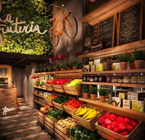 Juice Bar Design, Fruit And Veg Shop, Vegetable Shop, Grocery Store Design, Organic Market, Food Retail, Supermarket Design, Fruit Shop, Coffee Shop Design