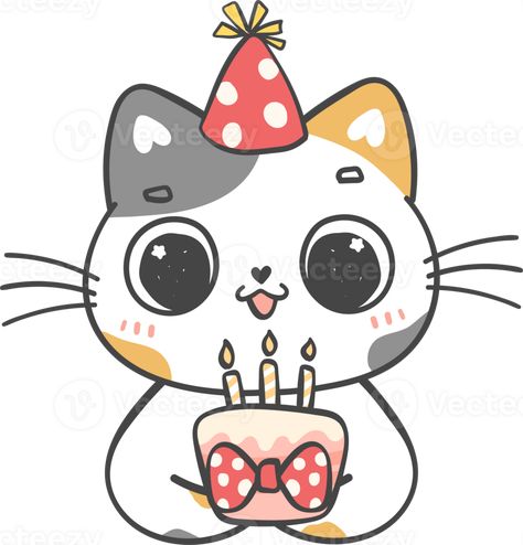 Cute playful happy birthday cat kitten celebrating party cartoon doodle hand drawing Cat Cartoon Images, Birthday Hat Png, Happy Birthday Doodles, Happy Birthday Drawings, Birthday Doodle, Snoopy Birthday, Kitten Birthday, Birthday Cat, Party Cartoon