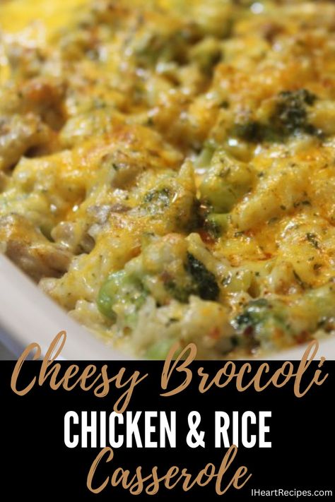 Dinner couldn’t get any easier with this cheesy broccoli chicken and rice casserole! You love this tender chicken and broccoli combined with creamy, cheesy rice–ready in 30 minutes! Chicken Ans Brocoli Rice, Cheeses Broccoli Chicken And Rice, Chicken Broccoli Rice Cheese Casserole All Recipes, Cheesy Chicken Broccoli Rice Casserole Freezer Meal, Baked Chicken Rice Broccoli Casserole, Broccoli Chicken Casserole Rice, Chicken Broccoli Jasmine Rice Casserole, Brocoli Chicken Casserole Recipes, Chicken Broccoli Recipes Casserole