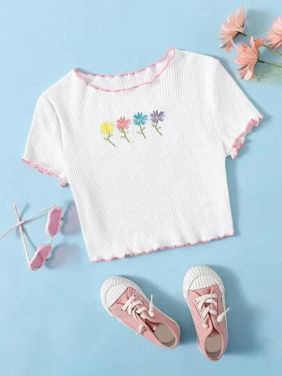 Adrette Outfits, Girls T Shirts, Marble Case, Cute Lazy Outfits, Embroidery Floral, Trendy Summer Outfits, Cute Preppy Outfits, Shirts For Teens, Easy Trendy Outfits