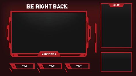 Be Right Back Twitch, Red And Black Theme, Stream Layout, Be Right Back Stream, Overlays Twitch, Cover Overlay, Streaming Overlay, Screen Overlay, Graphic Overlay