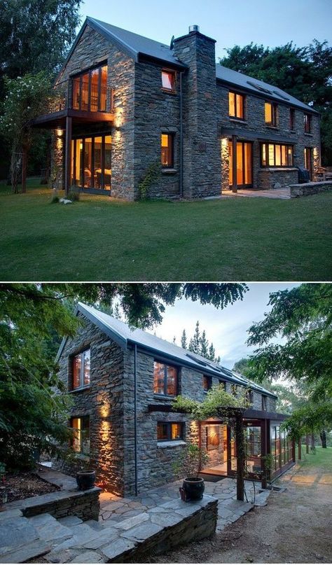 Designing for the Future with Modern Home Styles Farmhouse Style Exterior, Home Designs Exterior, Farmhouse Exterior Design, Farmhouse Architecture, Stone Facade, Casa Country, Contemporary Exterior, Modern Farmhouse Exterior, Farmhouse Exterior