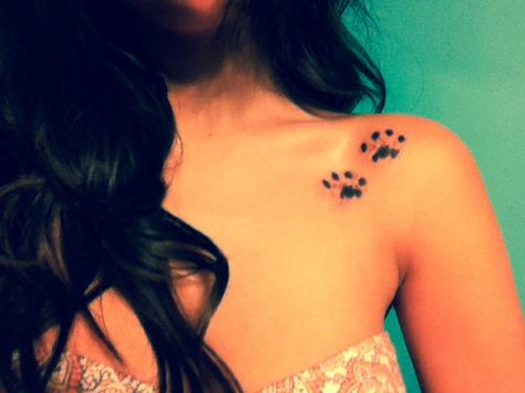 My 2nd tattoo!! This is my kitty cats paws which I dipped in ink and printed on to some paper! I absolutely love them! I also chose this placement b/c she loved to lay on my shoulder! #tattoo #cat #paws Tattoo Cat Paw, Dogs Paw Tattoo, Cat Paw Print Tattoo, Cat Paw Tattoos, Paw Print Tattoos, Dogs Paw, Pawprint Tattoo, Dog Paw Tattoo, Paw Tattoo