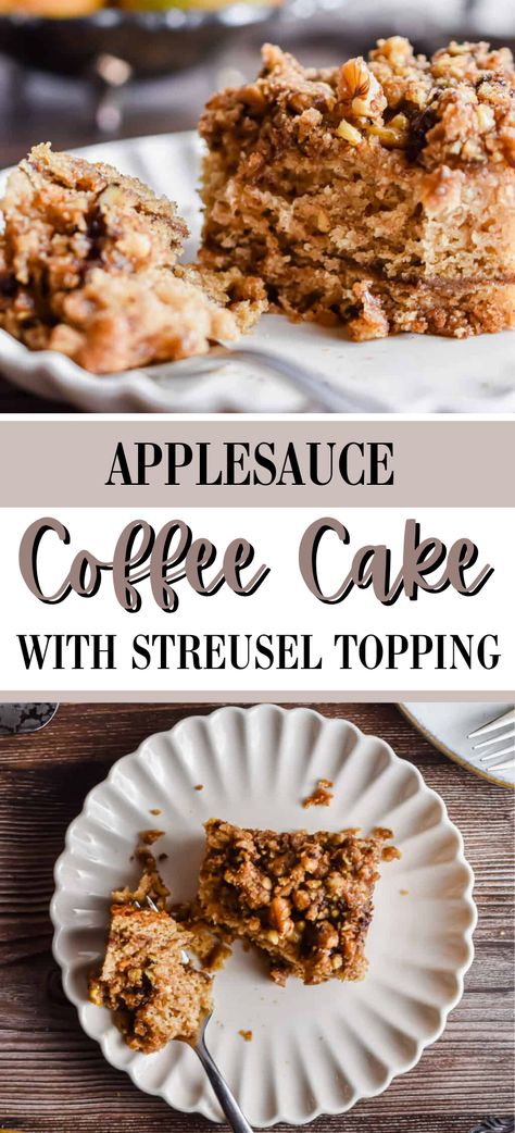 Applesauce Streusel Cake, Coffee Cake With Applesauce, Apple Sauce Coffee Cake, Applesauce Coffee Cake Recipes, Dessert With Applesauce, Applesauce Dessert Recipes, Applesauce Coffee Cake, Recipe Using Applesauce, Pasta Salad Ideas