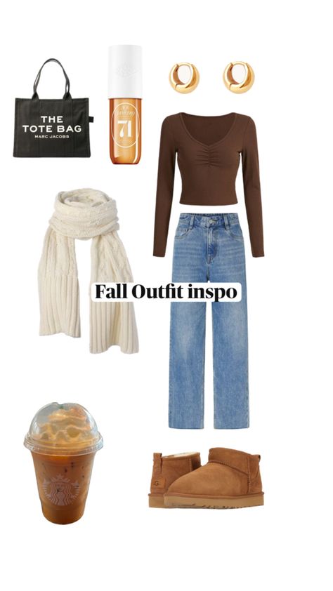 Fall outfit ~ Cute And Trendy ~ Cozy ~ Starbucks , sol de janeiro, the tote bag, uggs Starbucks Outfit, Halloween Starbucks, Aesthetic Fall Outfit, Autumn Outfit Inspo, Cozy Halloween, Outfit Cute, Aesthetic Fall, The Tote Bag, Autumn Outfit