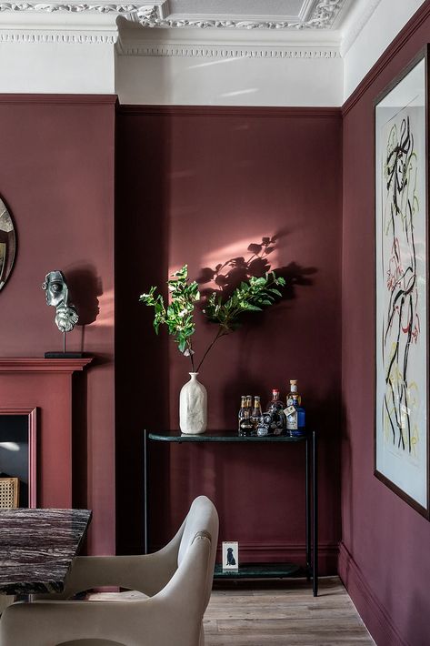 Burgundy Living Room, Colour Psychology, Black Bathroom Decor, Living Tv, Living Room Red, Interior Paint Colors, Main Bedroom, Paint Colors For Home, Front Room