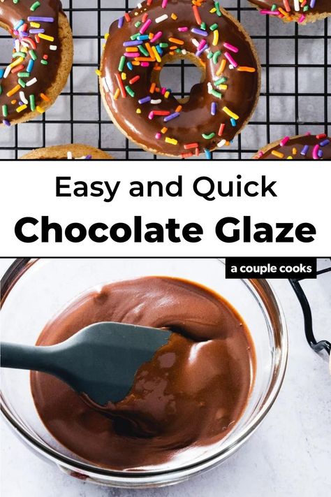 Chocolate Donut Frosting, Easy Chocolate Glaze, Chocolate Glazed Donuts Recipe, Donut Glaze Recipes, Chocolate Doughnut Glaze, Donut Icing, Chocolate Glaze Recipes, Chocolate Icing Recipes, Yummy Chocolate Desserts