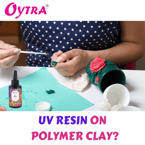 Uv Resin Tutorial Polymer Clay, How To Seal Polymer Clay, How To Use Sculpey Clay, Resin Over Polymer Clay, Finishing Polymer Clay Jewelry, Adding Resin To Polymer Clay, Polymer Clay Uv Resin, How To Use Resin On Polymer Clay, How To Finish Polymer Clay Earrings