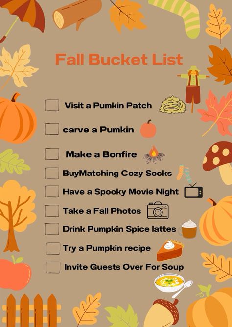 Fall Bucket List: 20 Fun Things to Do This Season https://whispers-in-the-wind.com/30-bucket-list-ideas-for-an-epic-family-fall/?30-day-bucket-list-to-make-the-most-of-your-september October To Do List, October Checklist, Things To Do In October, 30 Bucket List, October Bucket List, Things To Do In Fall, Fall Checklist, Fall Board, Fall Family Fun