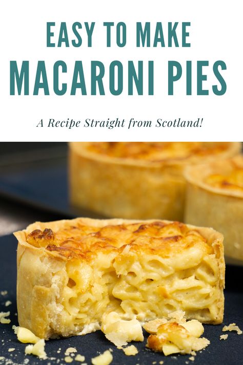 Scottish Macaroni Pie, Scottish Side Dishes, Scottish Recipes Authentic, Scottish Pie, Scotch Pies, Scottish Baking, Scotland Party, Recipe Mac And Cheese, Scotch Pie Recipe