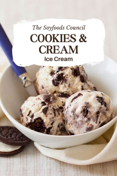 Enjoy bright, summery days with delicious homemade cookies and cream ice cream! With only 7 ingredients and 4 simple steps, you can indulge in homemade soy-based ice cream.😋🍨  🌟Making your own plant-based ice cream has never been easier! Silken tofu is soft and creamy, which creates the perfect texture for this recipe.    #CookiesNCream #SummerDesserts #KidFriendly #SoyMilk #Tofu #SilkenTofu #Homemade #HomemadeIceCream #Delicious #Refreshing #Oreos #Summer #EasyRecipes #SimpleRecipes Silken Tofu Ice Cream, Tofu Ice Cream Recipe, Tofu Ice Cream, Cookies Cream Ice Cream, Cookies And Cream Ice Cream, Ice Cream Making, Delicious Cookies Homemade, Cooking Light Magazine, Dairy Free Ice Cream