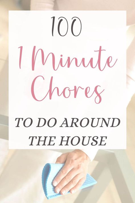 Easy daily chores to keep your house clean. This household chores list covers 100 quick chores to do around the house. Each cleaning task takes you one minute or less. They are simple and quick chores for adults and kids. Chores For Adults, Household Chores List, Household Chores Chart, House Chores List, Teen Chore Chart, Adult Chore Chart, Cleaning Lists, Weekend Chores, Chores List