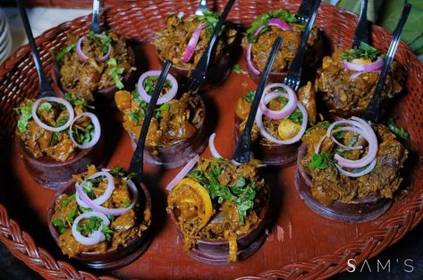 Plan The Perfect Nigerian Wedding Reception Menu | OMASTYLE Bride Nigerian Wedding Food, Nigerian Wedding Reception, Wedding Menu Ideas, Baked Fried Chicken, Nigerian Party, Buffet Set Up, Wedding Food Menu, Happy Hour Food, Wedding Reception Menu