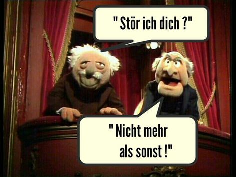 Muppets Funny, Statler And Waldorf, Good Humor, Sarcasm Humor, Jokes Quotes, Animal Memes, Puppets, Rock And Roll, Funny Pictures