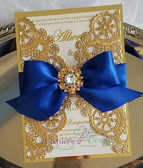 15ñera Invitations, Royal Blue Sweet 16 Invitations, Royal Themed Wedding, Royal Blue Quinceanera Theme, Royal Blue And Gold Quinceanera, 15 Party Ideas Quinceanera, Blue Quinceanera Theme, Quinceñera Invitations, Dream Quinceanera