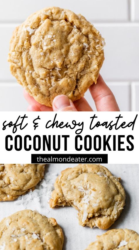 Things To Bake With Coconut, Gluten Free Chewy Cookies, Sweet Coconut Recipes, Coconut Honey Cookies, Easy Healthy Coconut Desserts, Coconut Desserts Vegan, Sweets With Coconut, Using Coconut Cream In Recipes, Coconut Raisin Cookies