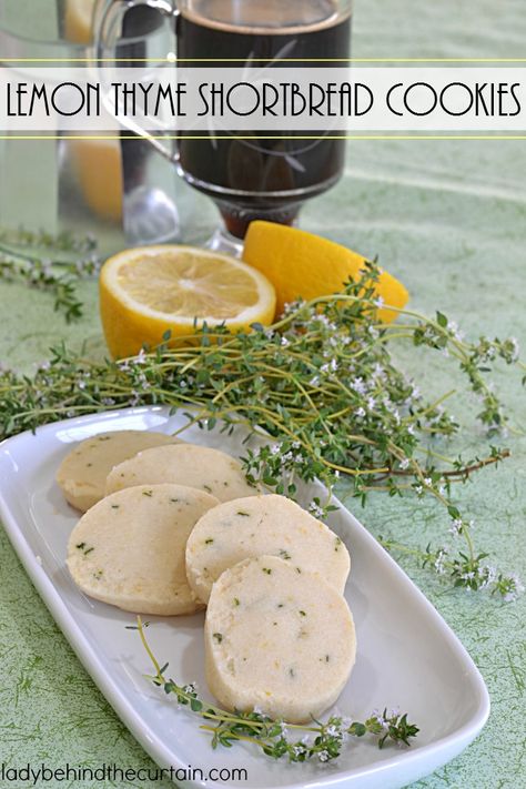 Lemon Thyme Shortbread Cookies | These unique easy to make melt in your mouth delights go perfect with a cup of tea.  Adding a touch of lemon and a hint of