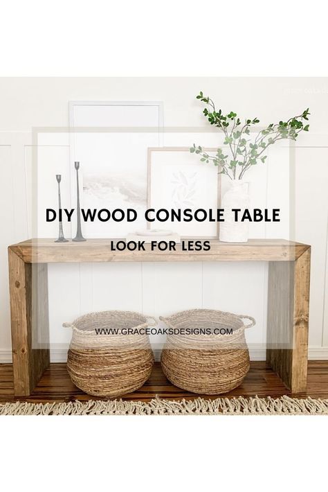 Pine Entry Table, Sofa Table Plans Diy, Building Console Table, Wood Entry Way Tables, Butcher Block Console Table, Natural Wood Sofa Table, Coffee Console Table, Bedroom Entry Table, Diy Farmhouse Entryway Table