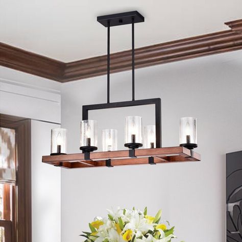 Wood And Black Metal Chandelier, Farmhouse Linear Chandelier, Black Kitchen Chandelier, Dining Room Light Fixtures Over Table, Dining Room Table Light Fixture, Modern Farmhouse Lighting Fixtures, Dining Room Lighting Over Table, Dinning Room Light Fixture, Linear Kitchen Island Lighting