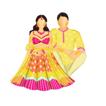 Haldi Animated Couple, Haldi Illustration Couple, Indian Bride Groom Illustration, Haldi Cartoon Bride, Haldi Couple Illustration, Haldi Ceremony Illustration, Indian Wedding Couple Cartoon, Haldi Illustration, Indian Wedding Couple Illustration