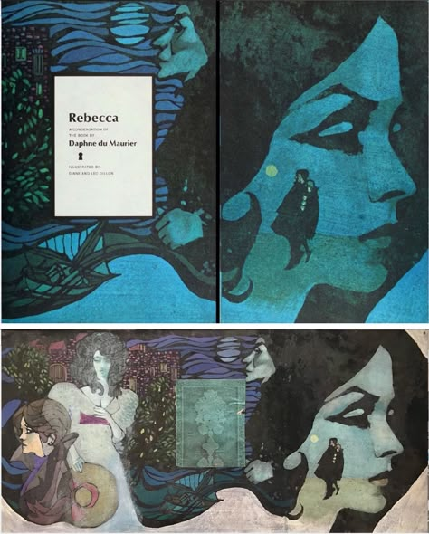 LEO & DIANE DILLON - Rebecca by Daphne du Maurier - 1968 Reader's Digest Books - items by leo-and-diane-dillon.blogspot Rebecca Daphne Du Maurier, Daphne Du Maurier, Roman Sculpture, Cool Books, Pulp Art, Classic Literature, Art Block, Book Cover Design, Book Illustration