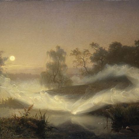 Eelco Kappe on Instagram: “The spirit of nature! Dancing Fairies (1866) was painted by the Swedish artist August Malmström (1829–1901). It shows a moonlit…” Dancing Fairies, Google Art Project, Fairies Dancing, Rene Magritte, Kahlil Gibran, Hur Man Målar, Pierre Auguste Renoir, Alphonse Mucha, Iron Age