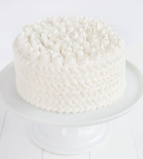 Cake covered in white buttercream with a russian tip roses on top! Wasc Cake Recipe, Homemade Wedding Cake, White Buttercream, I Am Baker, Sour Cream Cake, Wedding Cake Recipe, Oreo Dessert, White Cake Mixes, Just Cakes