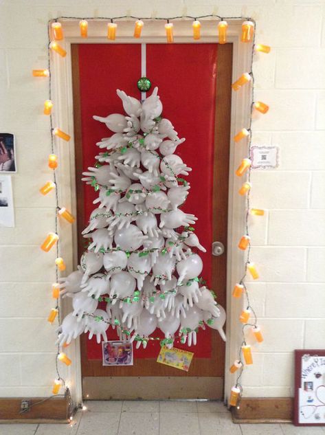 Health Office Christmas Door #door #christmasdoorideas #doorideas #decoration #homedecor Unique Christmas Door Decorations, Nurse Door Decorations, Nurse Clinic, Hospital Decoration, School Clinic, Diy Christmas Door Decorations, Nurse Cake, Unusual Christmas Decorations, Door Decorations Classroom Christmas