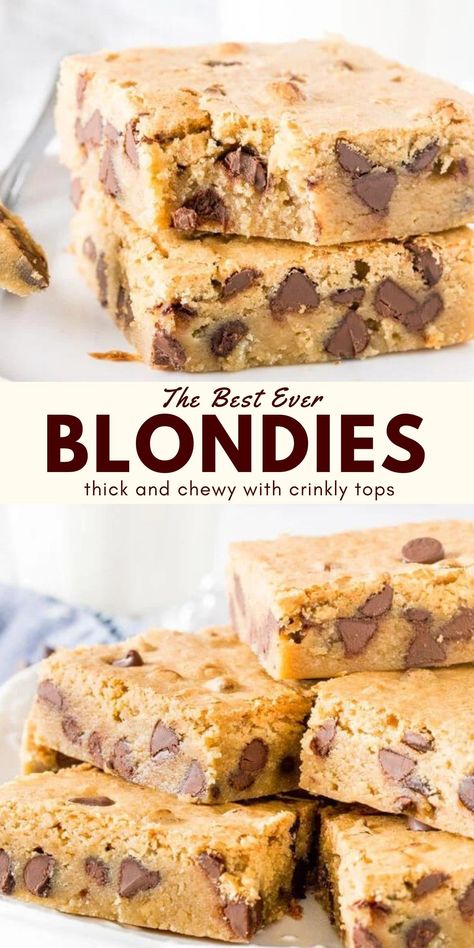 Blonde Bars Recipe, Blondie Bars Recipe, Simple Quick Dessert Recipes, Blondies Recipe Classic, Eggless Blondies Recipe, Blondie Brownies Recipe, Easy Blondies Recipe, Easy Blondies, Easy Blondie Recipe