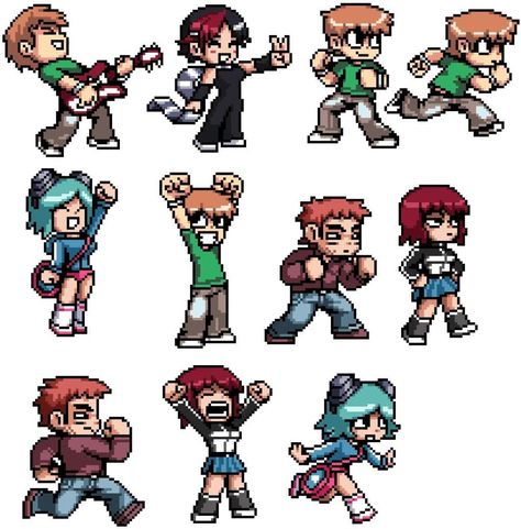 Skill Tree, Scott Pilgrim Vs The World, Bryan Lee O Malley, World Video, Scott Pilgrim Comic, Bryan Lee, Reference Ideas, Game Graphics, Pixels Art