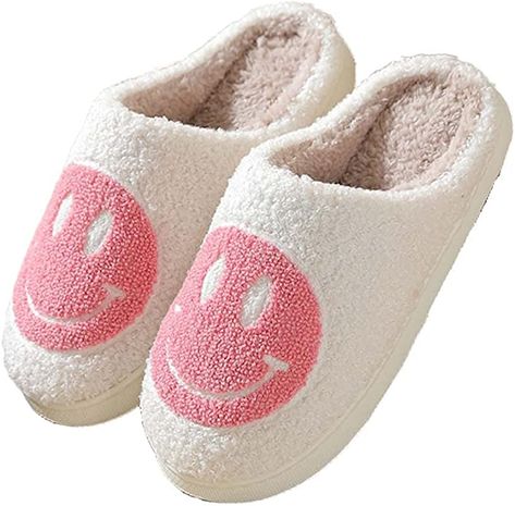 Amazon.com | FACAXEDRE Retro Smiley Face Slippers, Soft Plush Comfy Preppy Women Slippers, Smile Cushion Slides, Fluffy House Slippers for Men | Slippers Smile Face Slippers, Happy Face Slippers, Smiley Face Slippers, Retro Preppy, Cute Slides, Preppy Women, Indoor Outdoor Slippers, Preppy Shoes, Fluffy Slippers