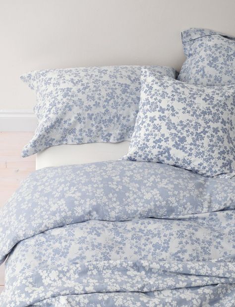 Meadow, Indigo Blue Cotton Bedding Set Summer Bedroom Decor, Summer Bedroom, Blue Bedding Sets, Farmhouse Side Table, Cute Dorm Rooms, Diy Home Decor Ideas, Linen Bedroom, Blue And White Floral, Blue Bedding