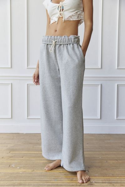 Wardrobe-staple sweatpants by Out From Under that you'll reach for again and again. Cut from fabric with an ultra-soft feel in a slouchy fit we love with a mid-rise and a baggy wide-leg. Finished with side-split hems. Find it exclusively at UO. Features Out From Under sweatpants made to be lived in Relaxed slouchy fit Pull-on with easy side pockets UO exclusive Content + Care 58% Cotton, 42% polyester Machine wash Imported Size + Fit Model in Grey is 5’7" and wearing size Small Measurements taken from size Small Inseam: 30" | Out From Under Hoxton Sweatpant in Grey, Women's at Urban Outfitters