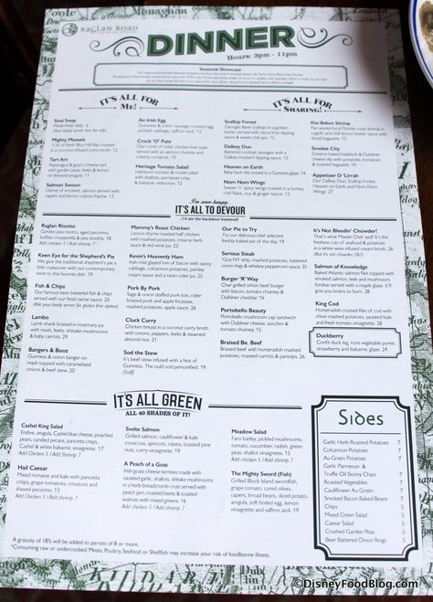 Pub Lunch Menu Ideas, Irish Pub Menu Design, Cafe Menu Design, Gastro Pubs, Menu Designs, Food Menu Design, Flyer Layout, Menu Board, Disney Food Blog