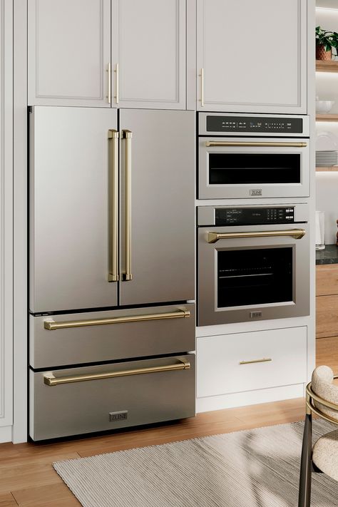 Position your home for perfection with the incomparable elegance of ZLINE Autograph Edition. ✨ Tap to explore the Autograph Edition collection and more in ZLINE's Entertainment Lookbook! Zline Appliances In Kitchen, High End Appliances Kitchen, Zline Refrigerator, Zline Kitchen Appliances, Zline Fridge, Appliances Storage Ideas, Kitchen Appliance Ideas, Kitchen Appliance Storage Ideas, Kitchen Fridge Ideas