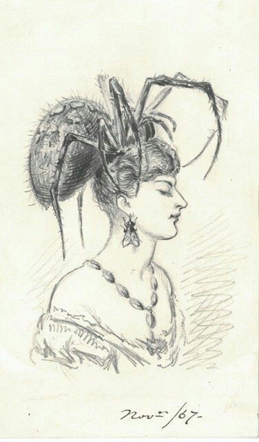 Yikes! Original drawing by Linley Sambourne for Punch, 1867.  The drawing is still in the collection of 18 Stafford Terrace, London former home of Linley Sambourne and his family.  #fashionhistory #history #fashion #dress #costume #Victorian Victorian Art Drawings, Victorian Drawings, Face Stamps, Vintage Concept, Tattoo Sheet, Victorian Illustration, Art Nouveau Illustration, History Fashion, Victorian Art