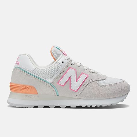 574v2, WL574CJ2 Peach Glaze, New Balance Style, Preppy Shoes, Cute Nike Shoes, New Balance 574, Cute Sneakers, Hype Shoes, Cute Nikes, Retro Shoes